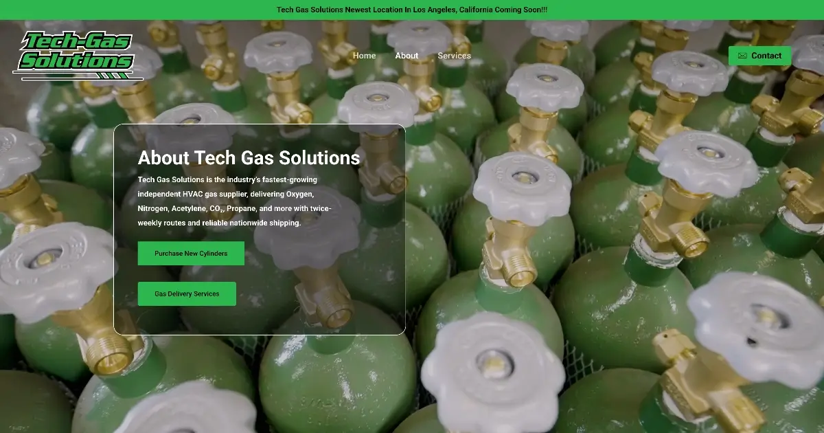 About Tech Gas Solutions | HVAC & Industrial Gas Supplier